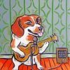 Beagle Playing Guitar Paint by numbers