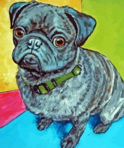 Black Pug Dog paint by numbers