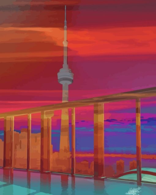 CN Tower Toronto paint by numbers