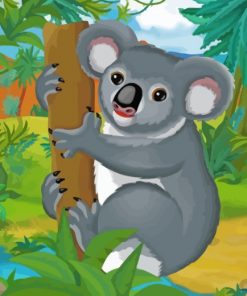 Cartoon Koala Animal paint by numbers