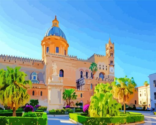 Cattedrale di Palermo Italy paint by numbers