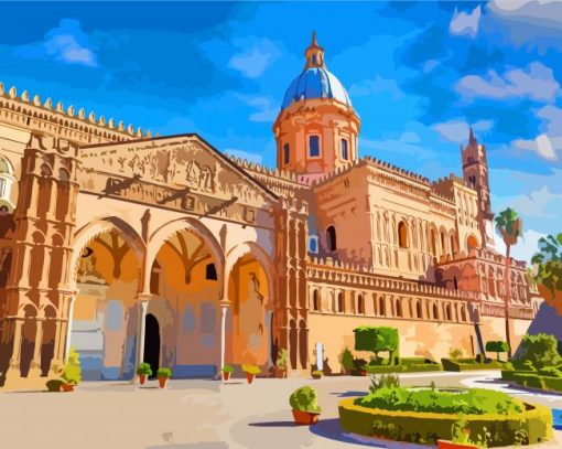 Cattedrale di Palermo Italy Europe paint by numbers