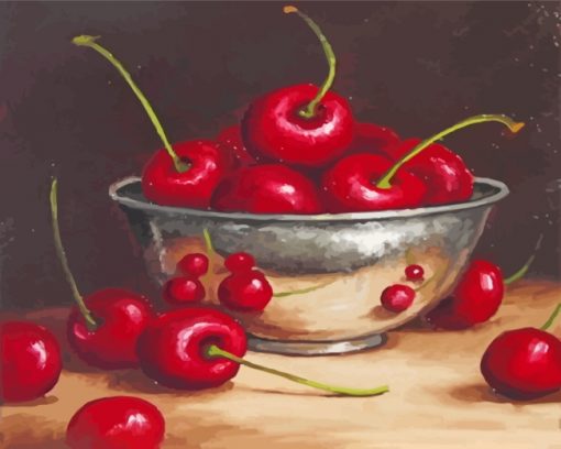Cherries In Bowl Art paint by numbers