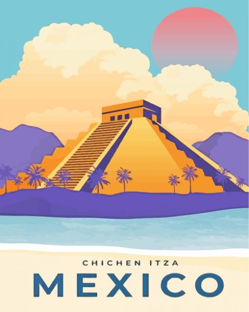 Chichen Itza Poster paint by numbers
