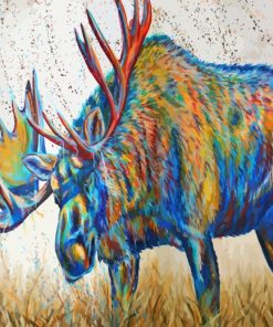 Colorful Moose Art paint by numbers