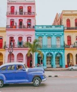 Cuba Colorful Building paint by numbers
