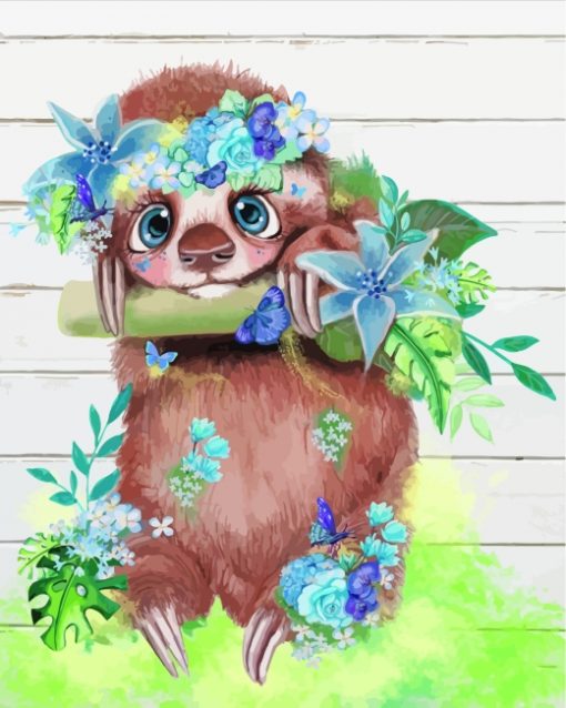 Cute Sloth paint by numbers