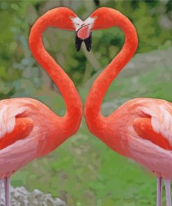 Flamingos Love paint by numbers