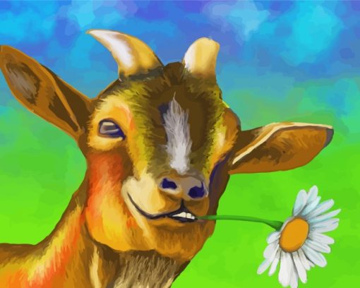 Goat With Flower paint by numbers