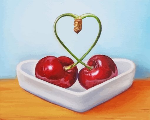Heart Cherries paint by numbers