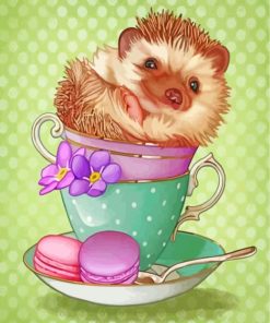 Hedgehog In Cup Paint by numbers