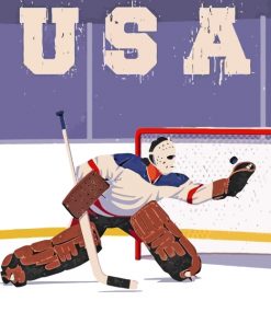 Ice Hockey Poster paint by numbers