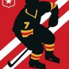 Ice Hockey Silhouette Poster paint by numbers