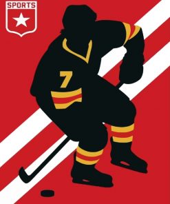 Ice Hockey Silhouette Poster paint by numbers