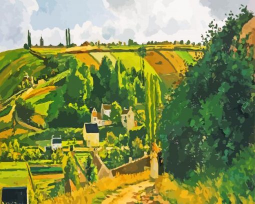 Jalais Hill Pontoise By Pissaro paiint by numbers