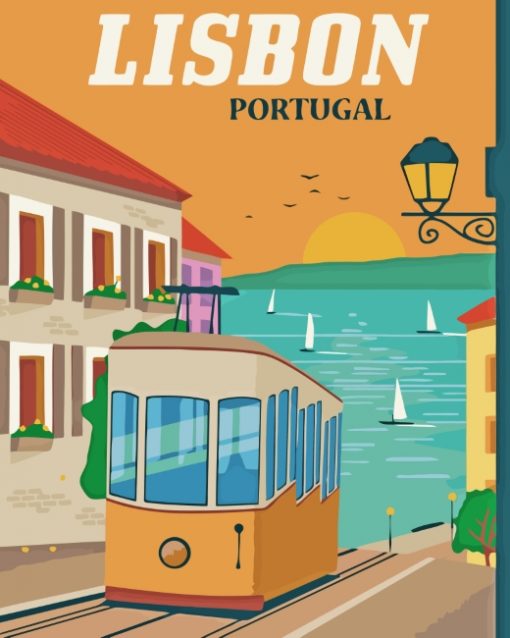 Lisbon Portugal Poster paint by numbers