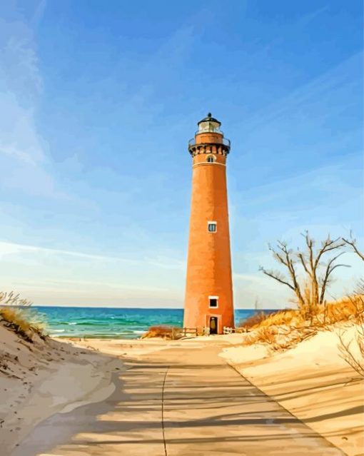 Little Sable Point Lighthouse paint by numbers