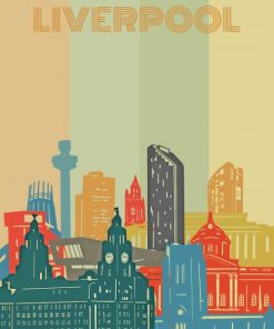 Liverpool Buildings Poster paint by numbers