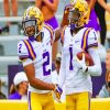 LSU Players paint by numbers