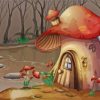 Mushroom Forest House paint by numbers