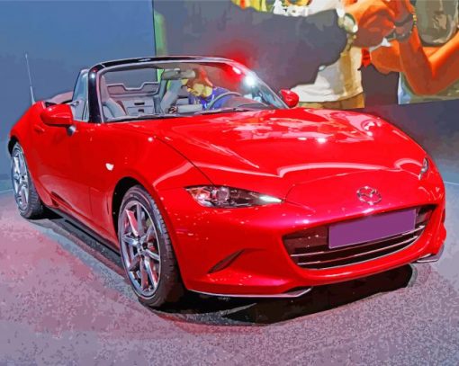 Red Mx5 Car paint by numbers