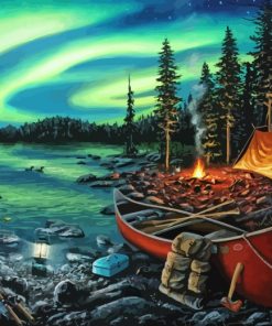 Northern Light Camping paint by numbers