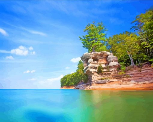 Pictured Rocks National Lakeshore Michigan paint by numbers