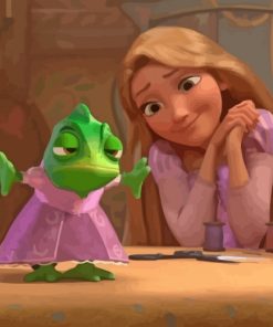 Rapunzel And Pascal paint by numbers