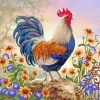 Rooster And Flowers paint by numbers