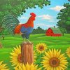 Rooster And Sunflowers paint by numbers
