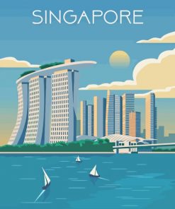 Singapore City Poster paint by numbers