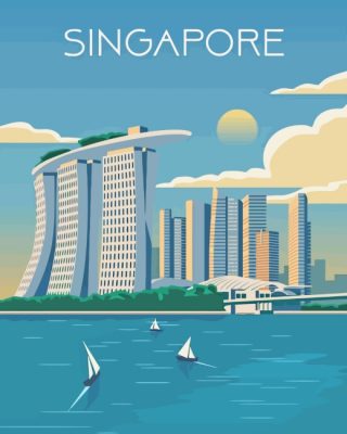 Singapore City Poster paint by numbers
