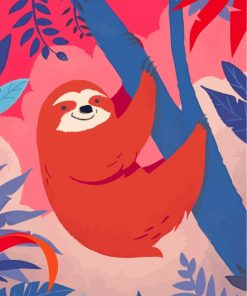 Sloth Illustration paint by numbers