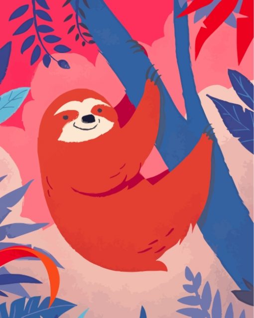 Sloth Illustration paint by numbers