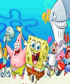 Spongebob And His Friends paint by numbers