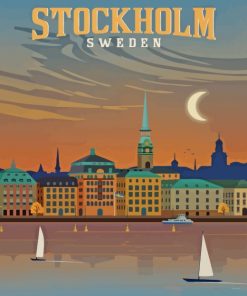 Sodermalm Sweden Poster Paint by numbers