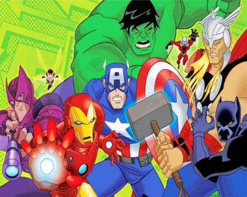 The Avengers Cartoon Paint by numbers