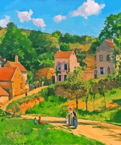 The Hermitage At Pontoise Pissaro paint by numbers