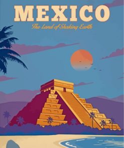 Travel Poster Mexico paint by numbers