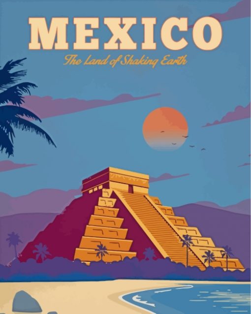 Travel Poster Mexico paint by numbers