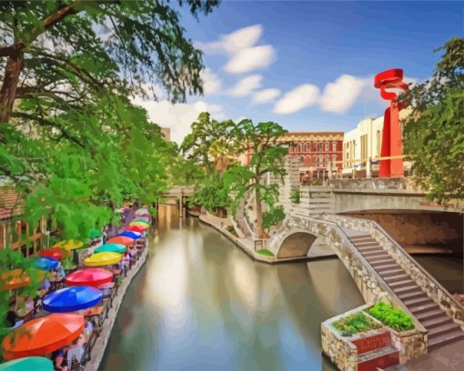 US Texas San Antonio River paint by numbers