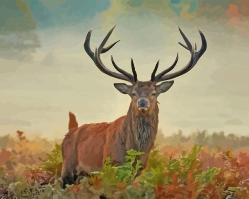 Wild Stag Animal paint by numbers