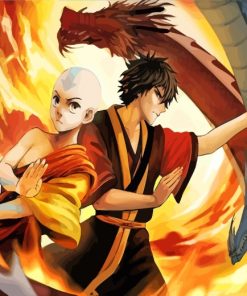 Zuko And Aang Avatar paint by numbers