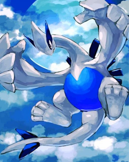 Aesthetic Lugia Pokemon paint by numbers