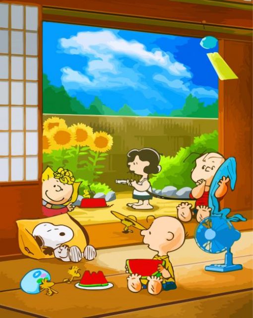 The Peanuts Cartoon paint by numbers