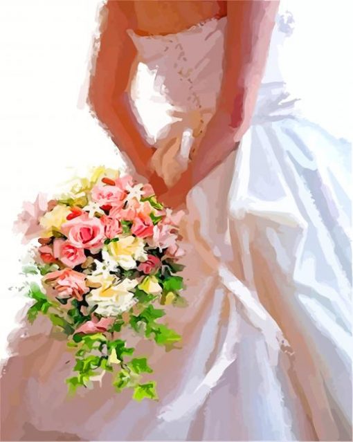 Bride And Flowers paint by numbers