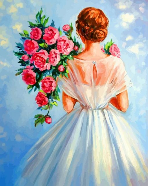 Bride And Flowers paint by numbers
