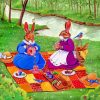 Bunnies In Picnic paint by numbers