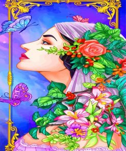 Floral Woman paint by numbers