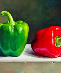Green And Red Peppers paint by numbers